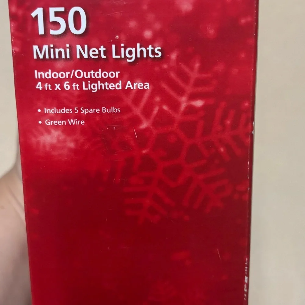 150 Count Multi-Color 4 x 6' Mini Net Christmas Lights‎ Green Wire NEW
